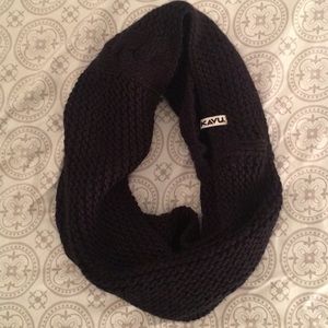 Knitted black infinity scarf